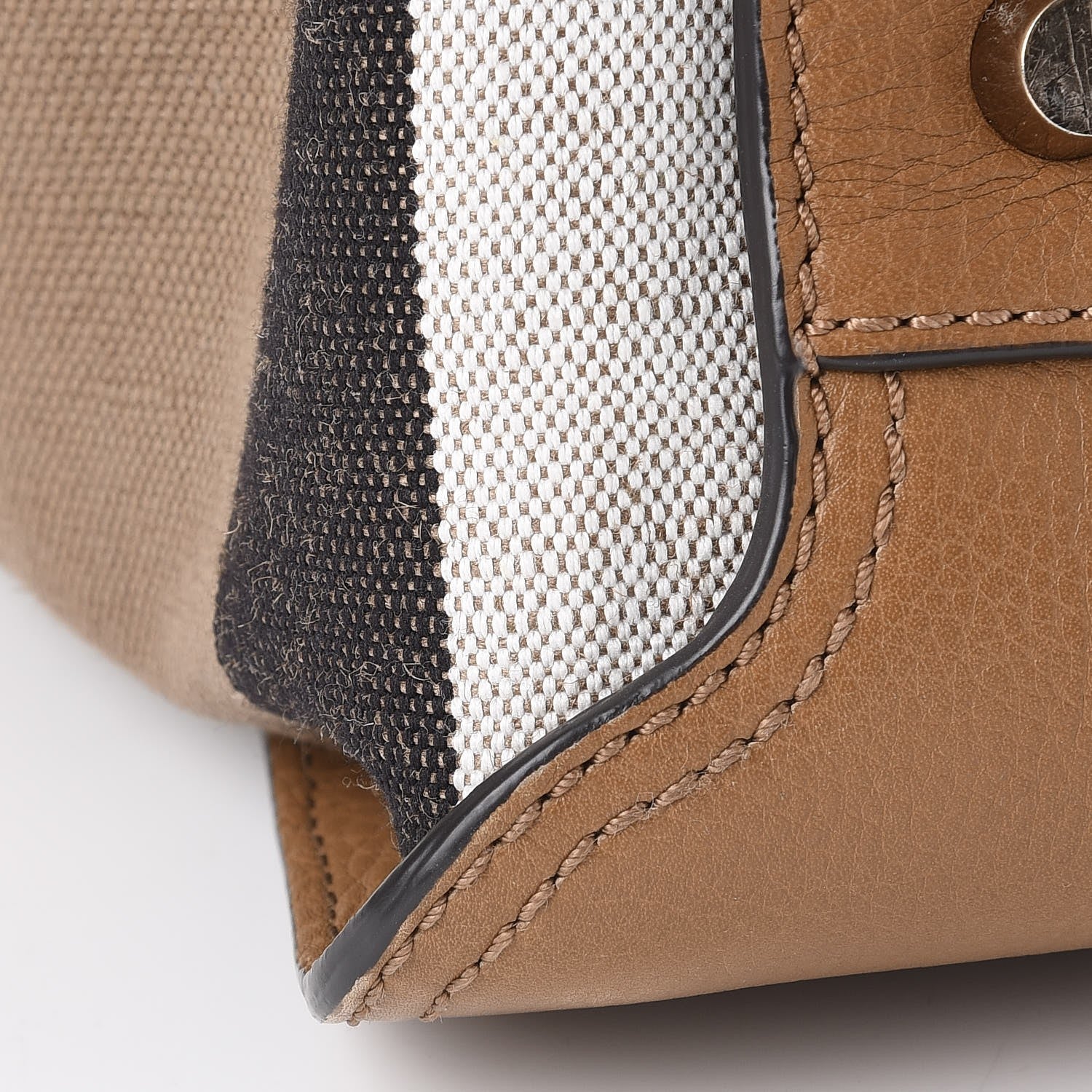 Burberry Mega Check Grained Calfskin Medium Harcourt Satchel Saddle Brown 12 of 15