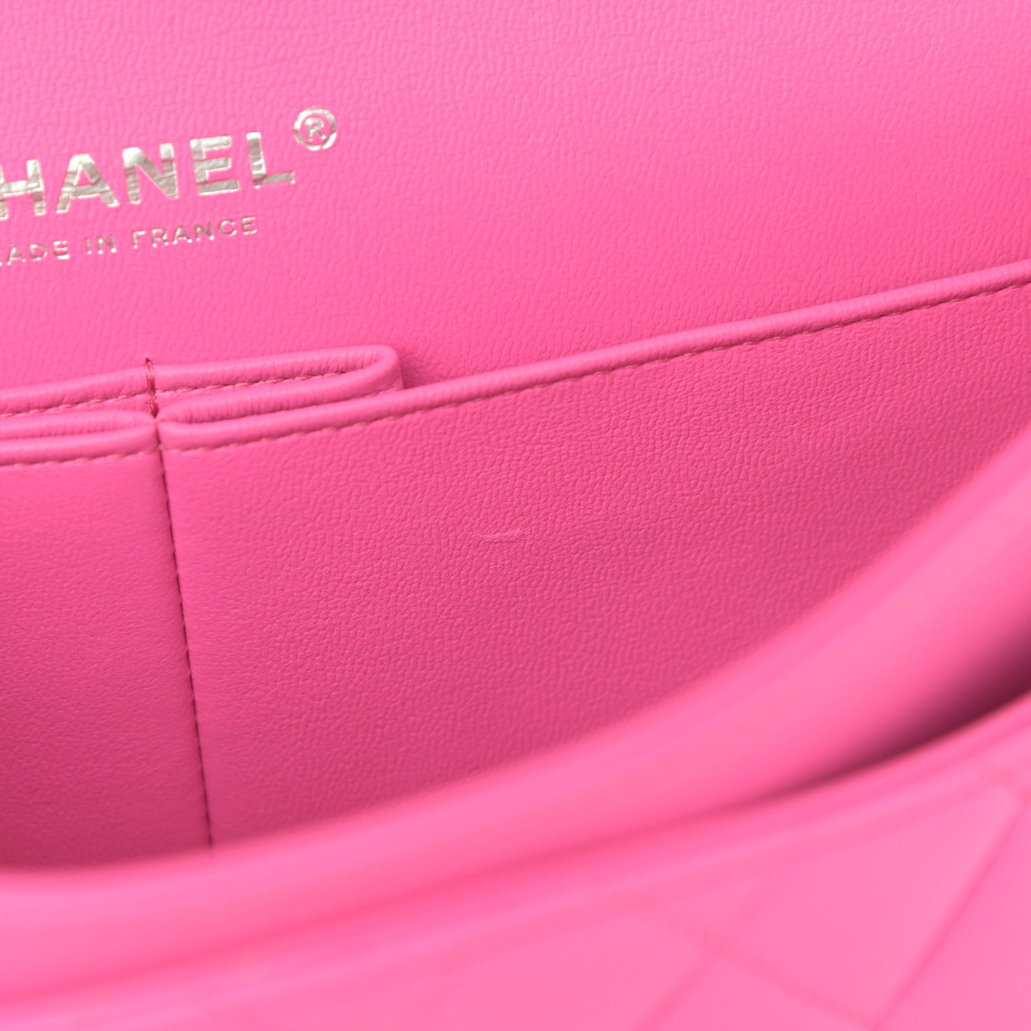 Chanel Lambskin Quilted Medium Double Flap Neon Pink 12 of 12