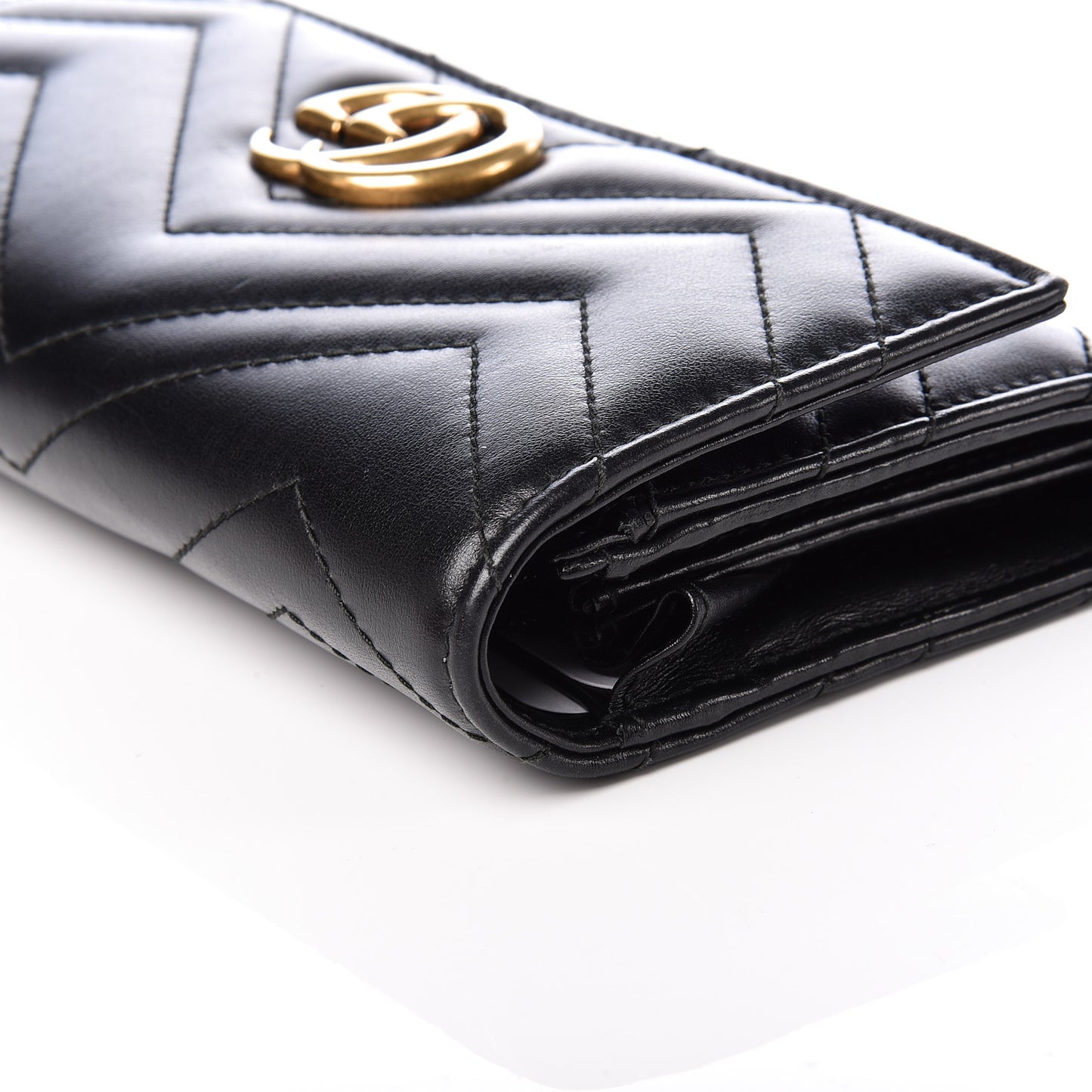 Calfskin Matelasse GG Marmont Continental Wallet Black