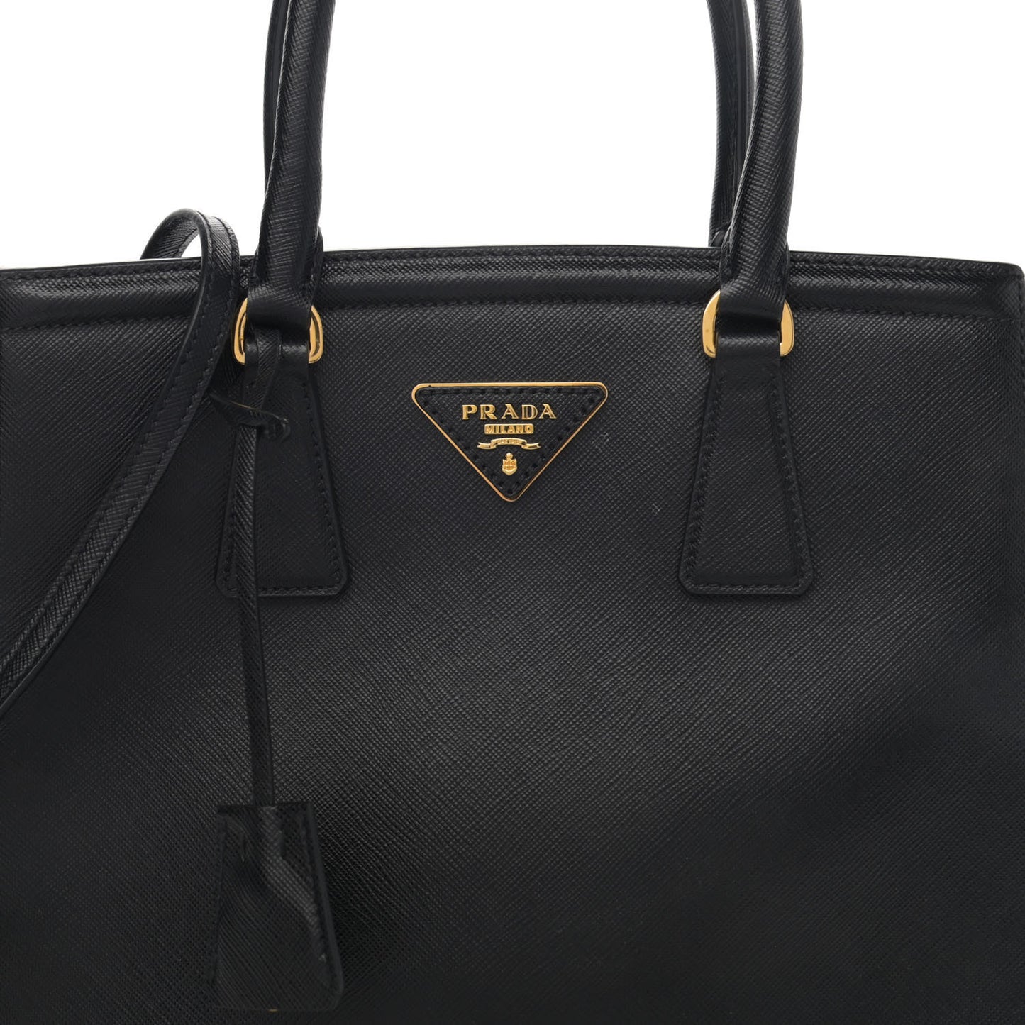 Saffiano Lux Small Parabole Tote Black