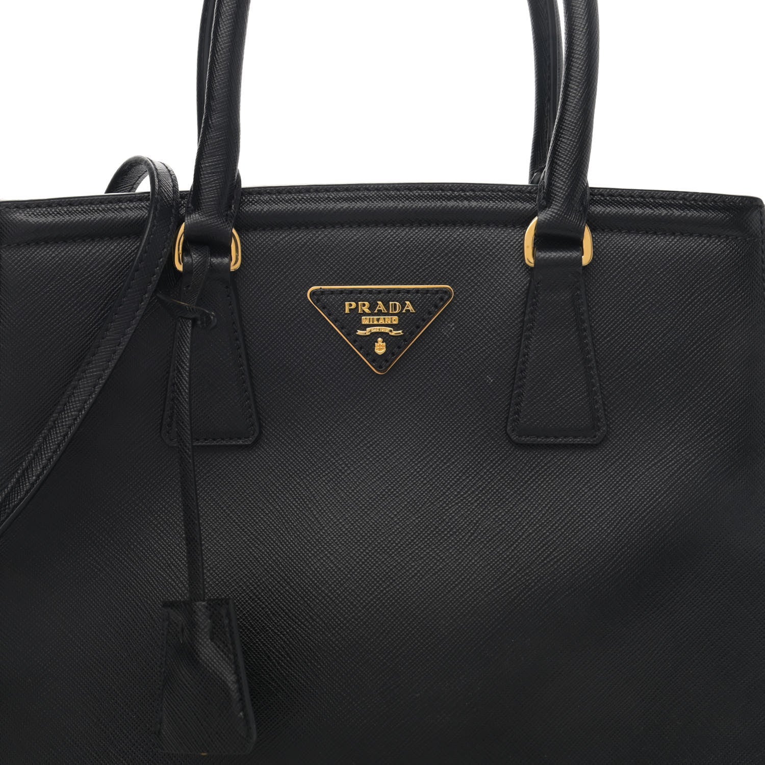 Prada Saffiano Lux Small Parabole Tote Black 8 of 12