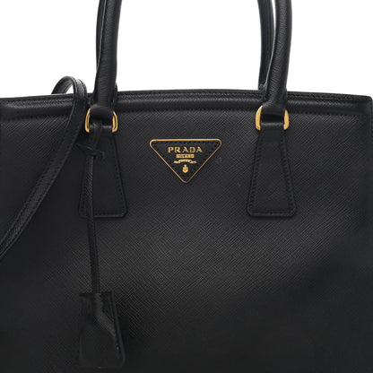 Prada Saffiano Lux Small Parabole Tote Black 8 of 12