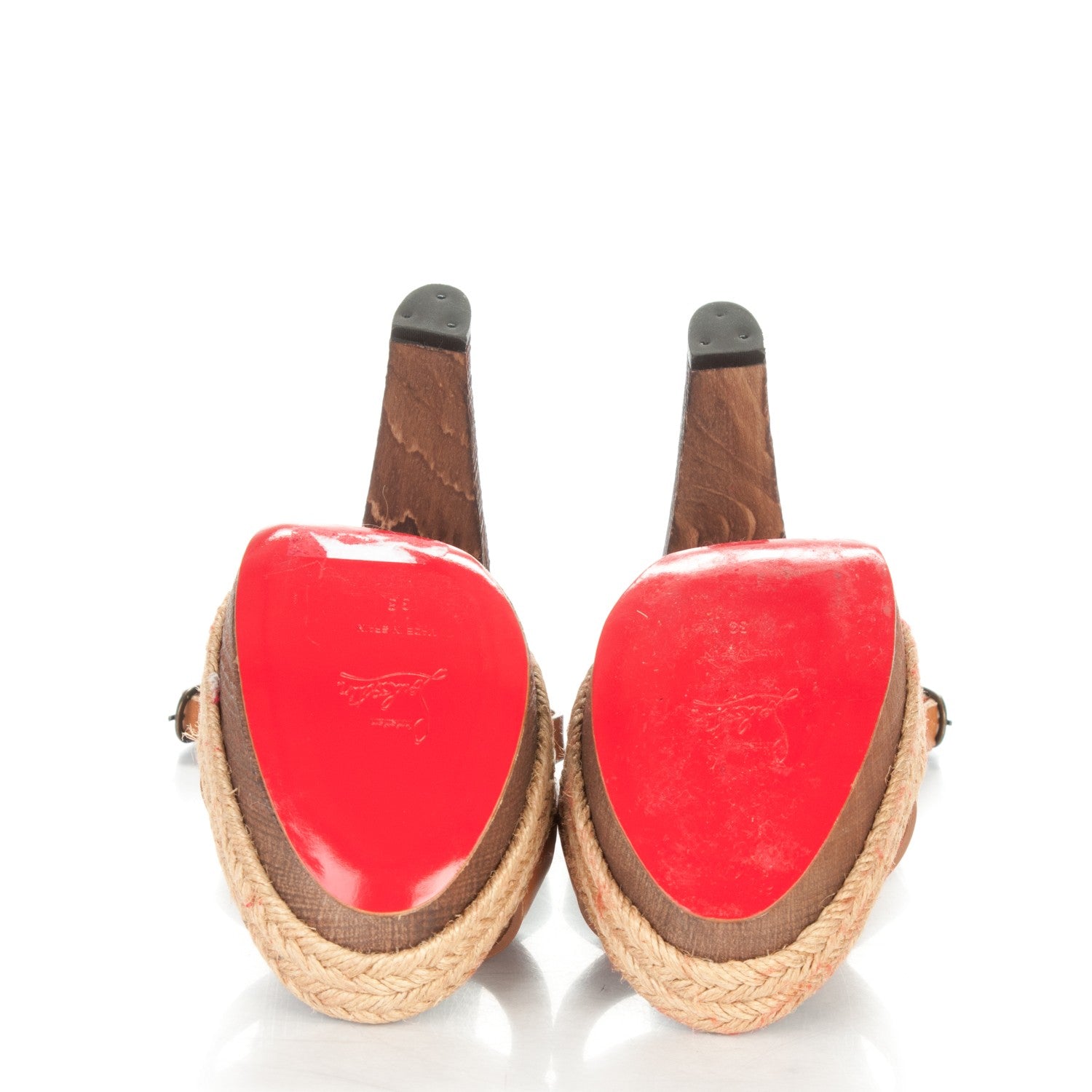 Christian Louboutin Calfskin Rope Es Cubells 120 Espadrille Platform Sandals 39 Cuoio Beige 5 of 9