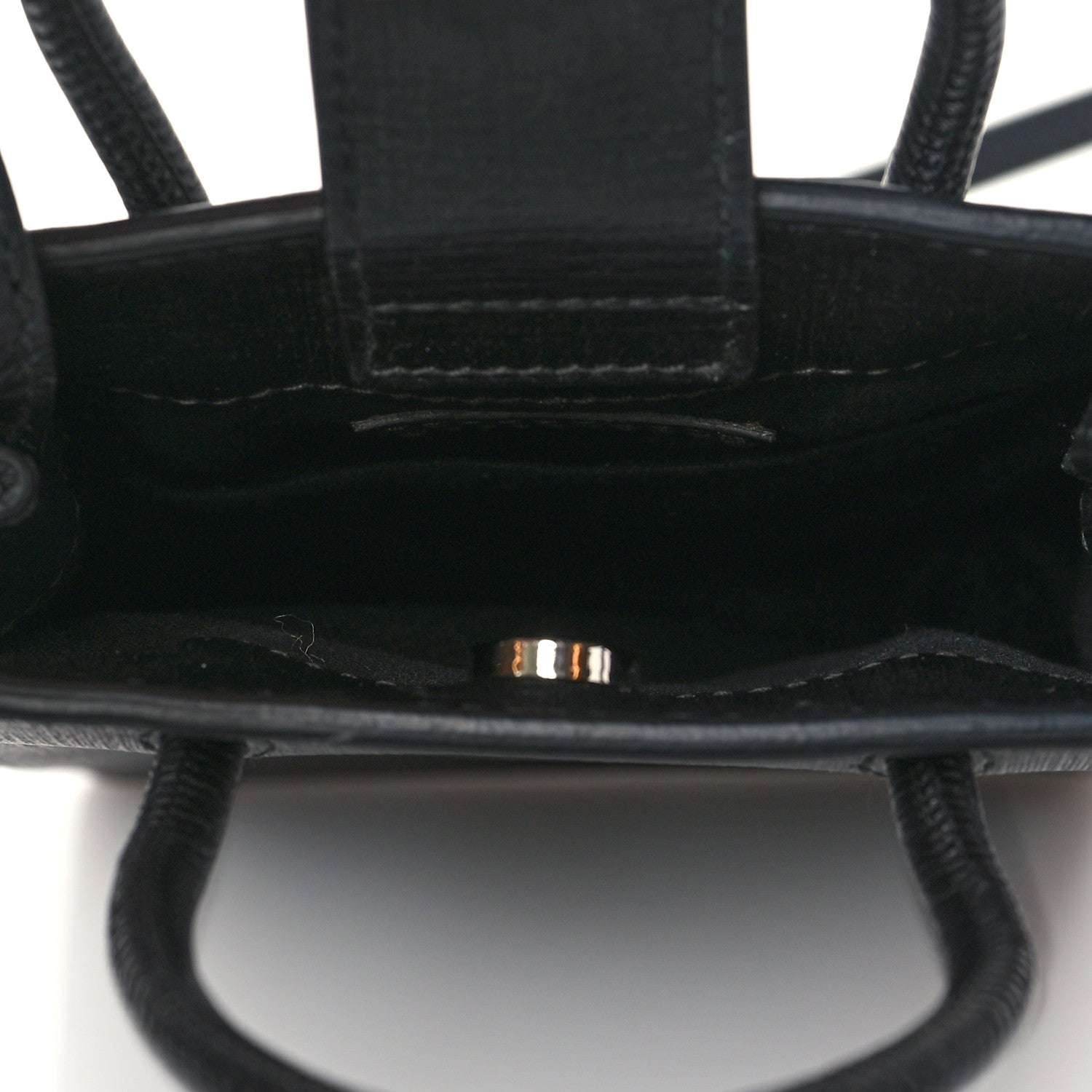 Balenciaga Squared Calfskin Logo Shopping Phone Holder Bag Black 5 of 9
