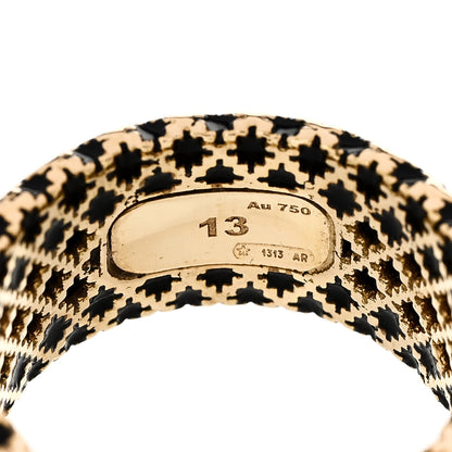 Gucci 18K Yellow Gold Enamel Diamantissima Ring 53 6.25 Black 5 of 6