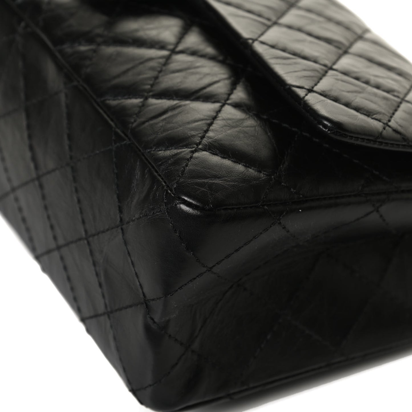 Aged Calfskin Quilted 2.55 Reissue 226 Flap Black