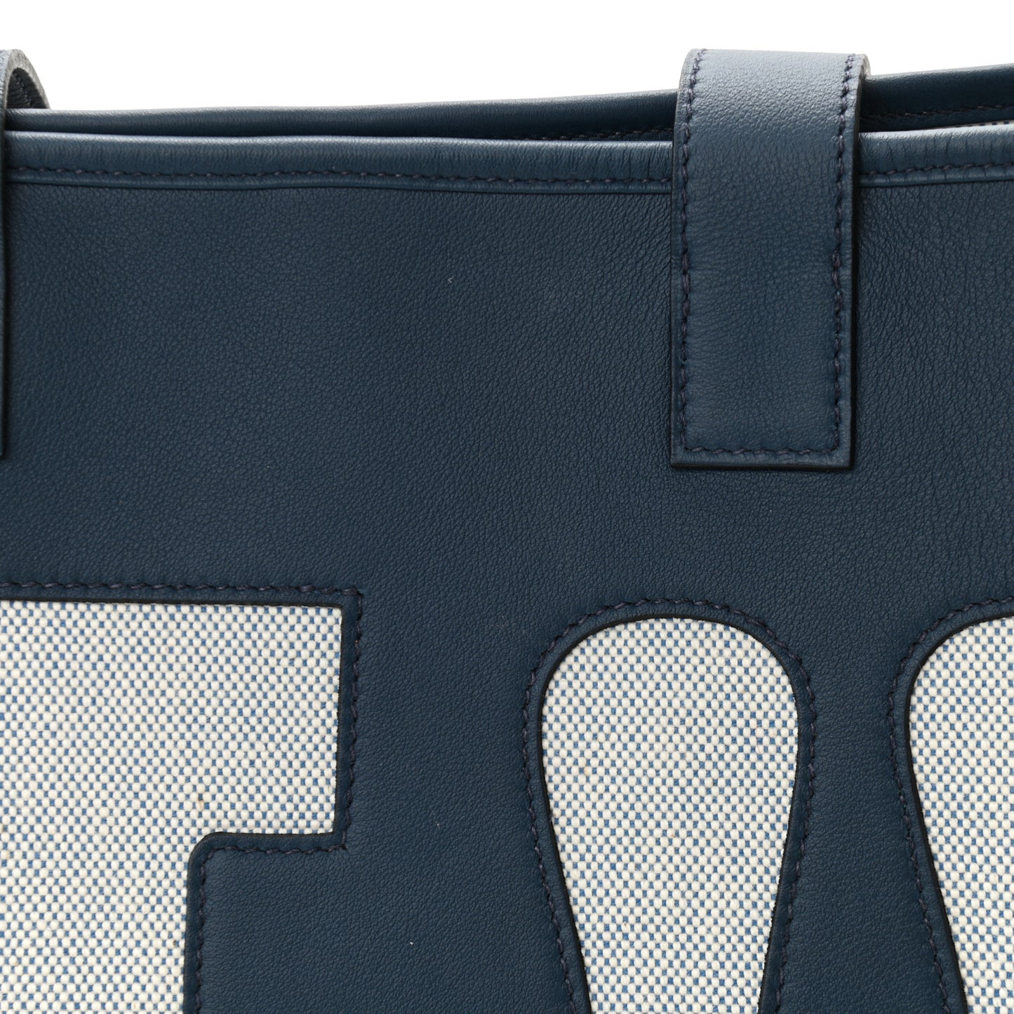 Swift Toile Petit H Decoupe Skeleton Tote GM Ecru Navy