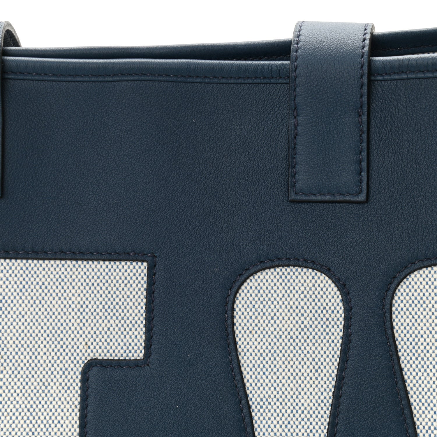 Hermes Swift Toile Petit H Decoupe Skeleton Tote GM Ecru Navy 11 of 12