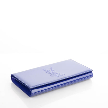 Saint Laurent Patent Calfskin Monogram Large Belle De Jour Clutch Royal Blue 4 of 7