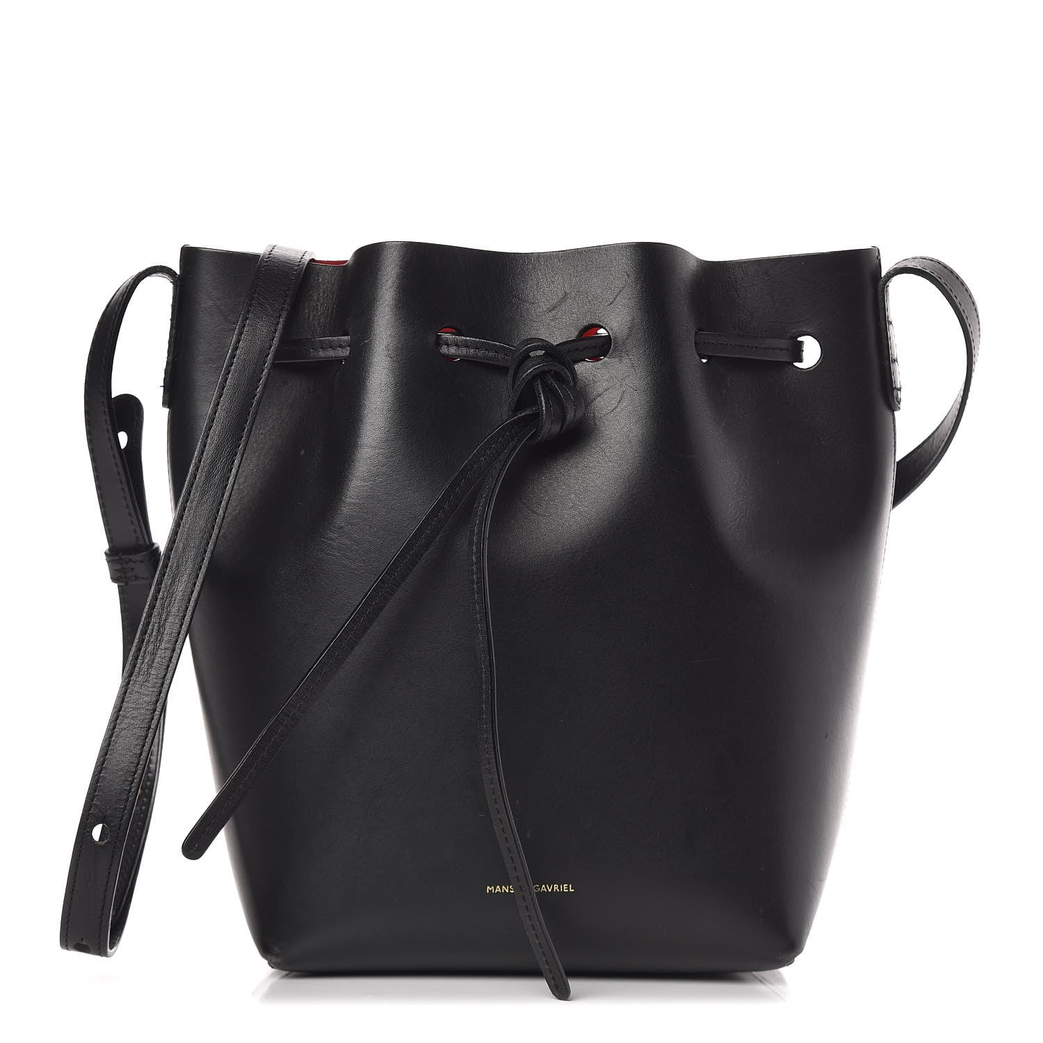 Mansur Gavriel Vegetable Tanned Calfskin Mini Bucket Bag Black Flamma 1 of 21