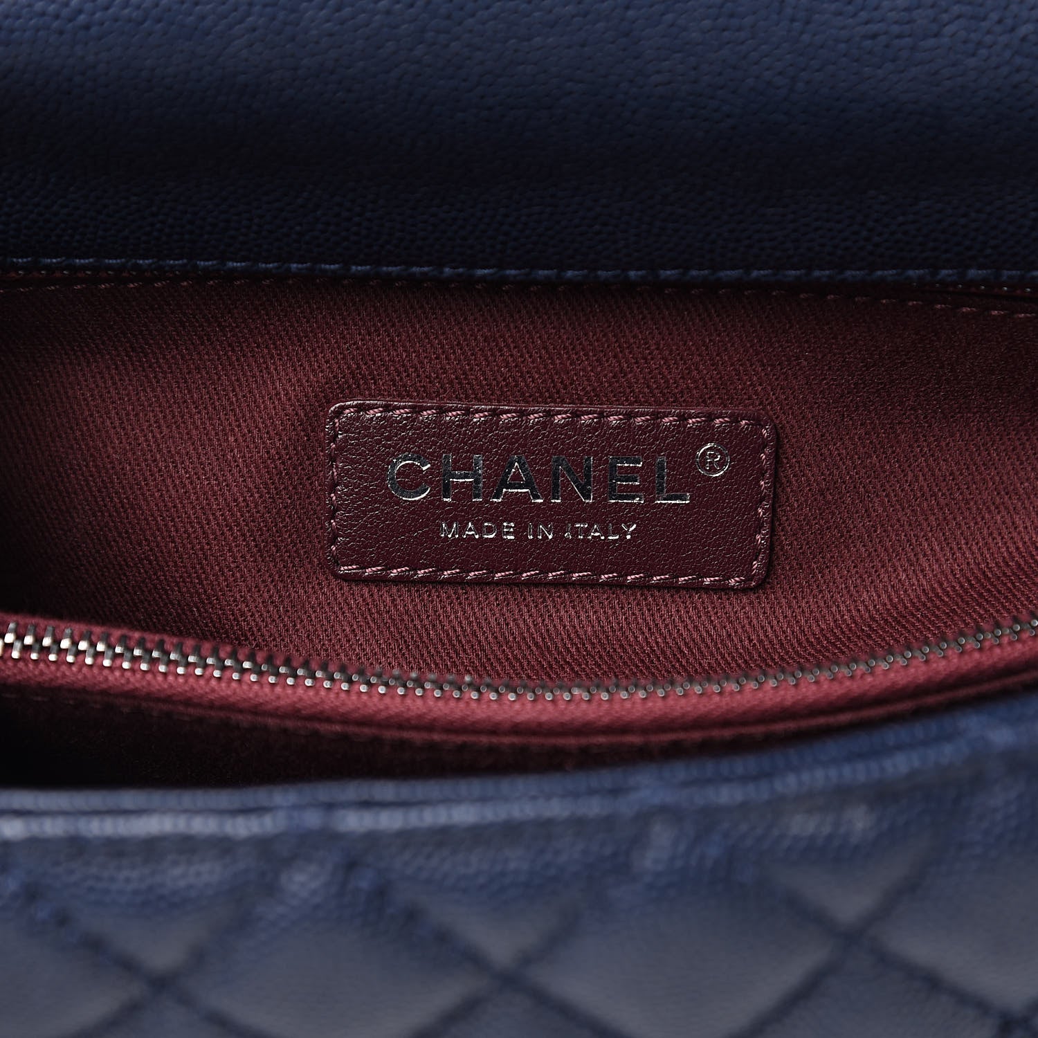 Chanel Caviar Quilted Small Coco Handle Flap Navy 6 of 10
