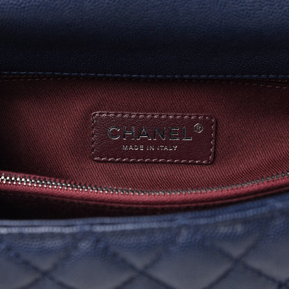Chanel Caviar Quilted Small Coco Handle Flap Navy 6 of 10