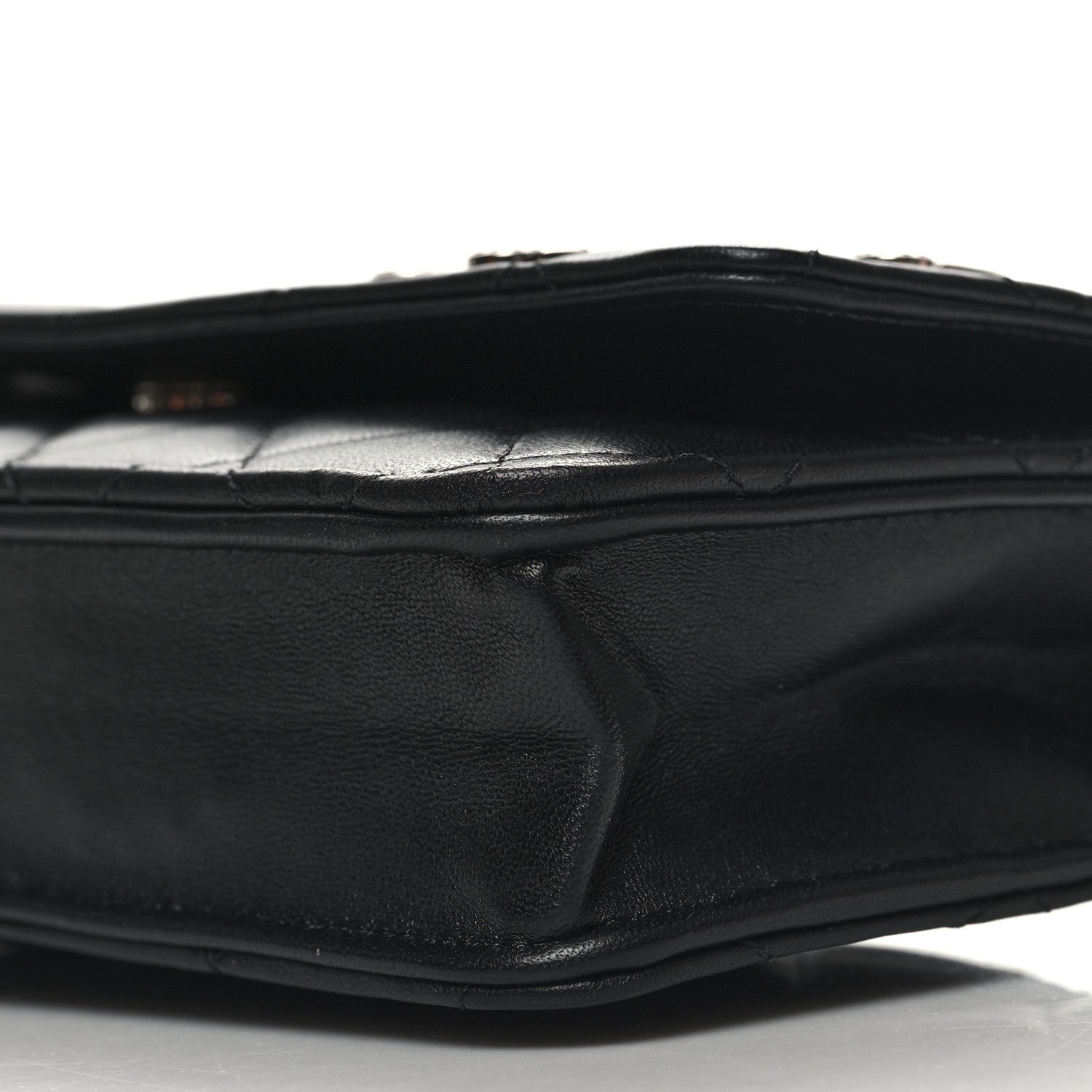 Chanel Lambskin Quilted Enamel Wallet On Chain WOC Black 11 of 11