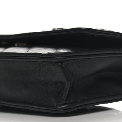 Chanel Lambskin Quilted Enamel Wallet On Chain WOC Black 11 of 11