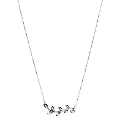 Tiffany Sterling Silver Paloma Picasso Olive Leaf Vine Pendant Necklace 1 of 7