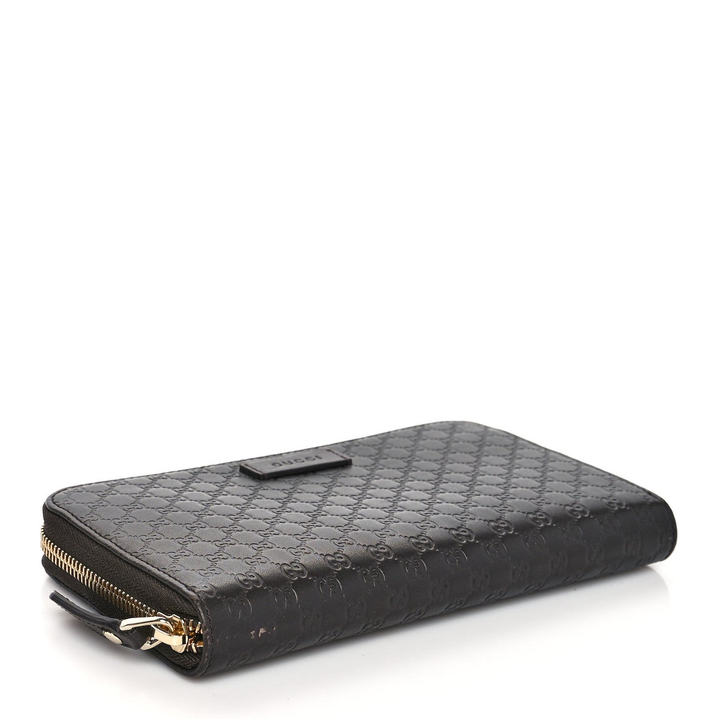 Microguccissima Large Zip Around Organizer Wallet Brown