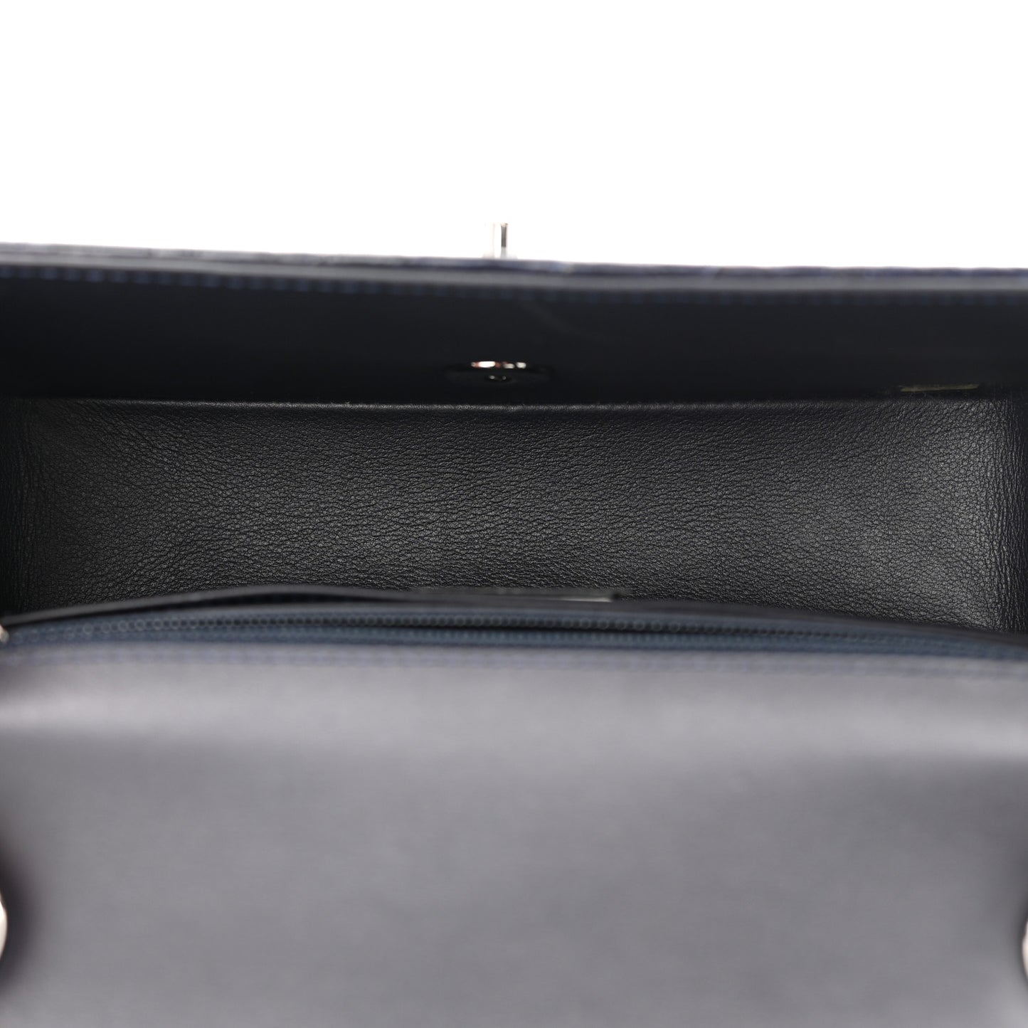 Snakeskin Mini Rectangular Flap Navy Blue