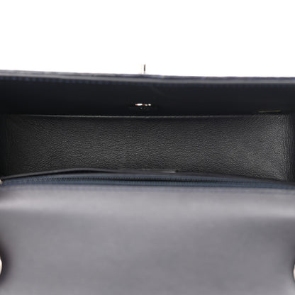 Chanel Snakeskin Mini Rectangular Flap Navy Blue 5 of 12