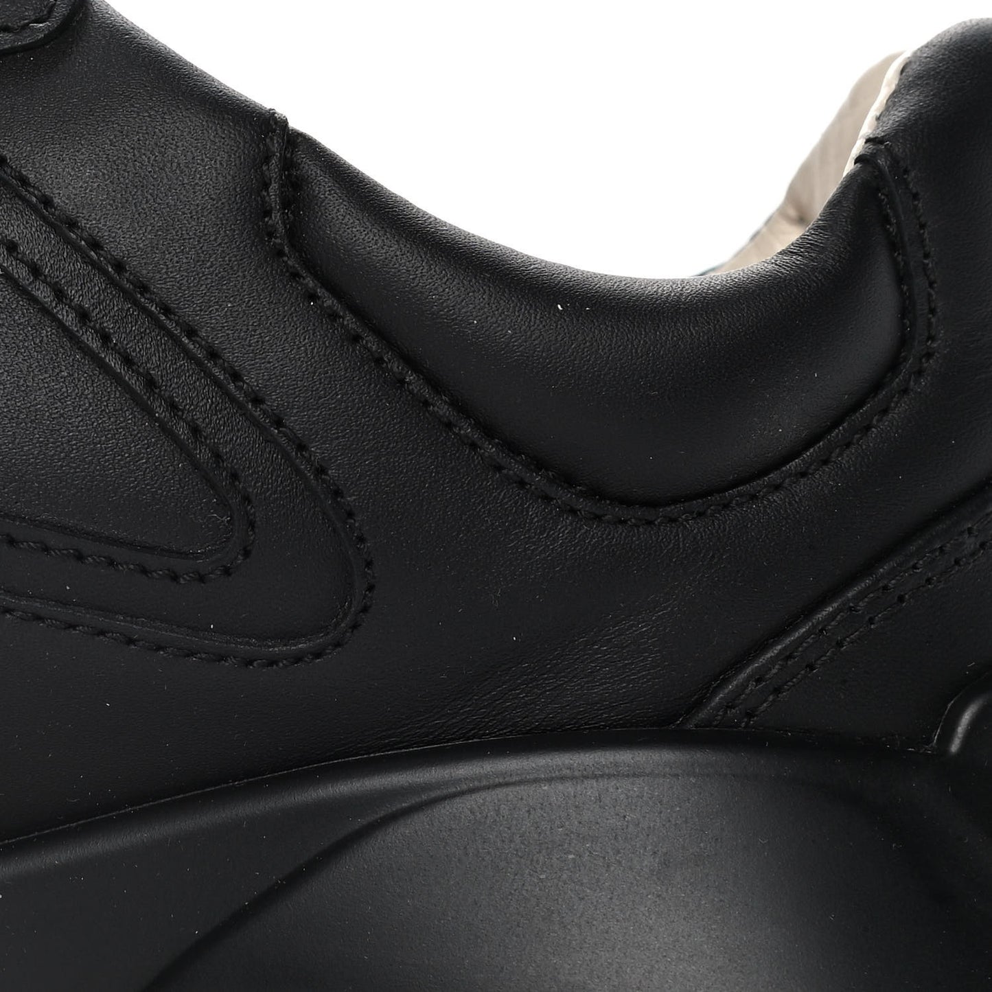 Calfskin Iridescent Logo Womens Rhyton Sneakers 35 Black
