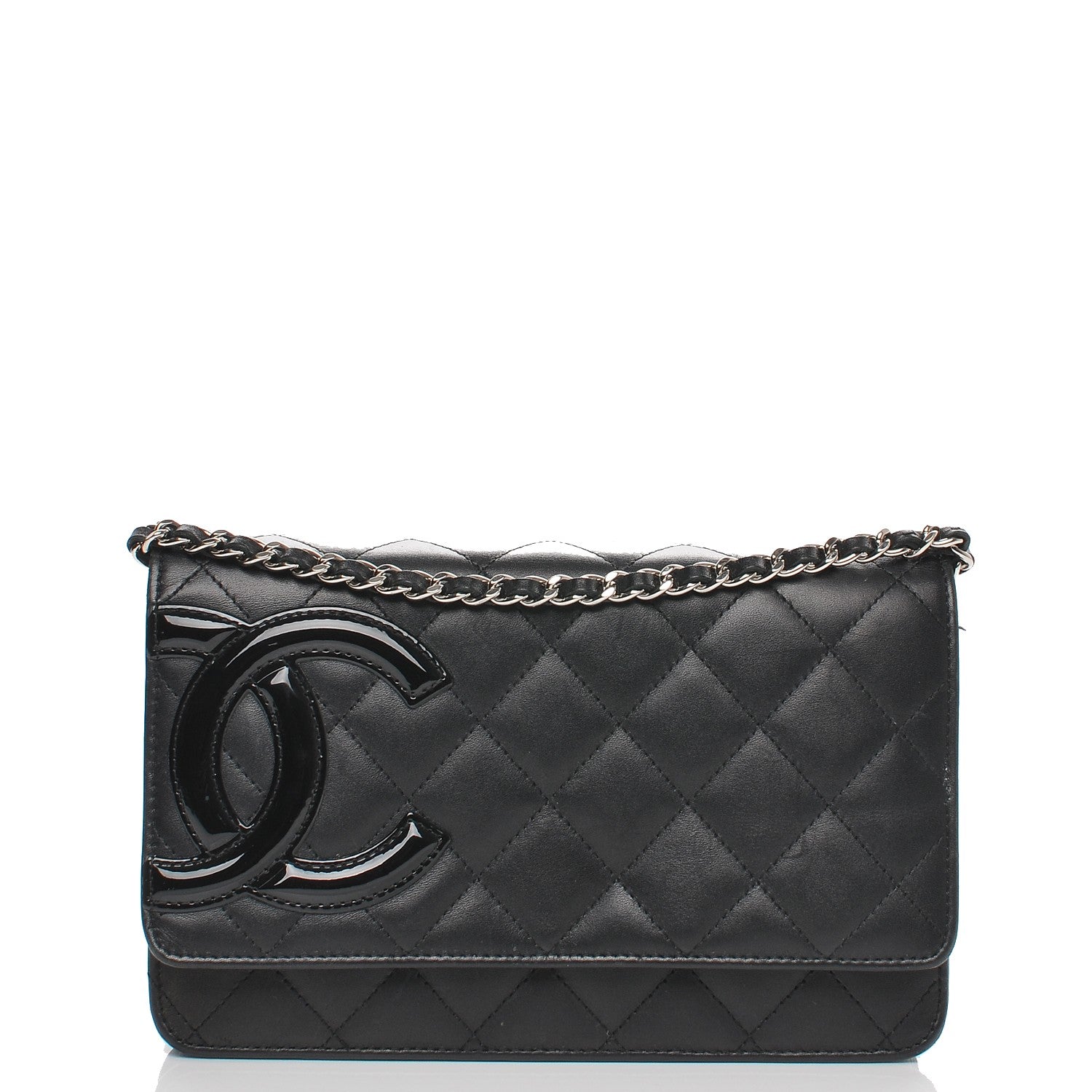 Chanel Calfskin Quilted Cambon Wallet On Chain WOC Black 1 of 9