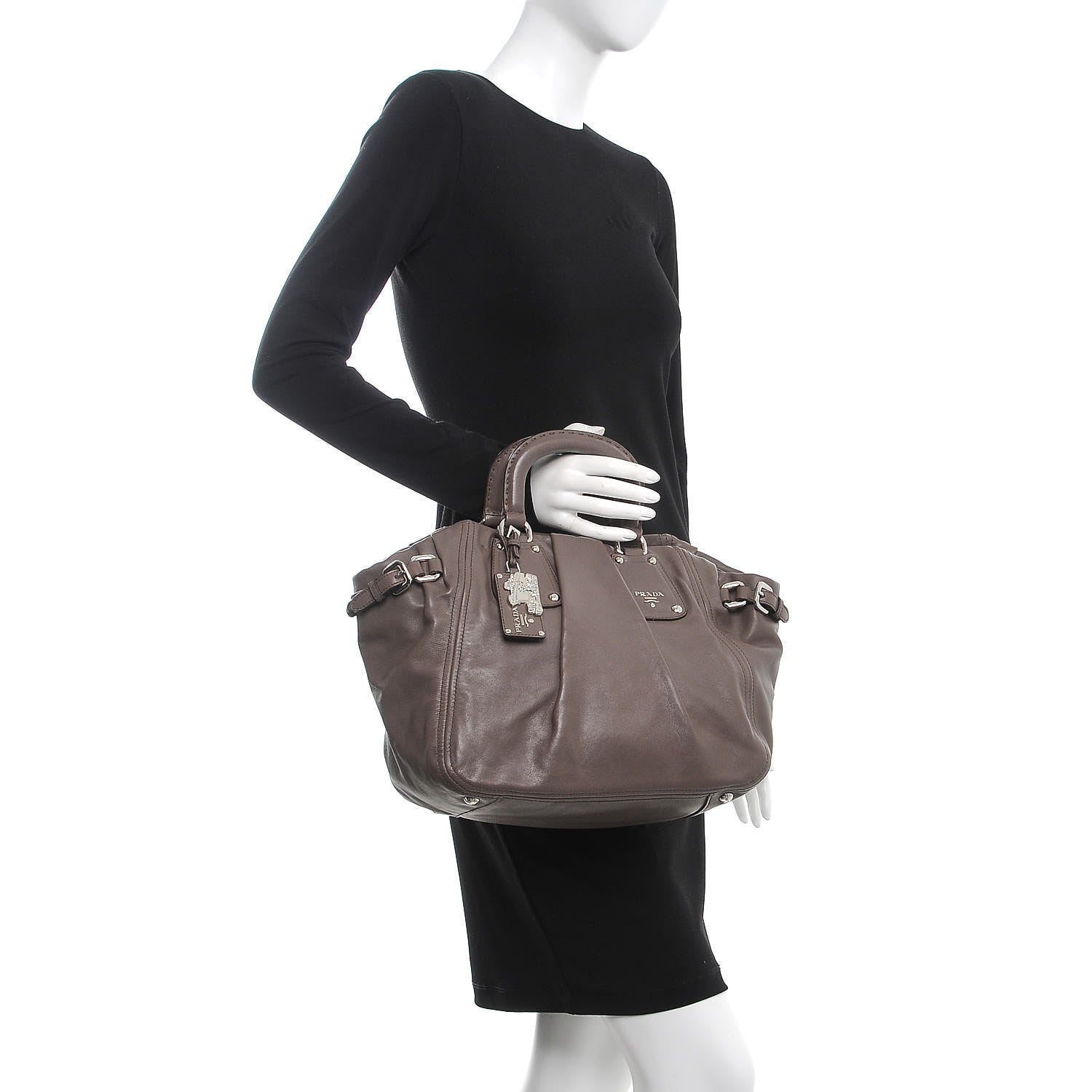 Prada Soft Calf Satchel Bambu 3 of 9