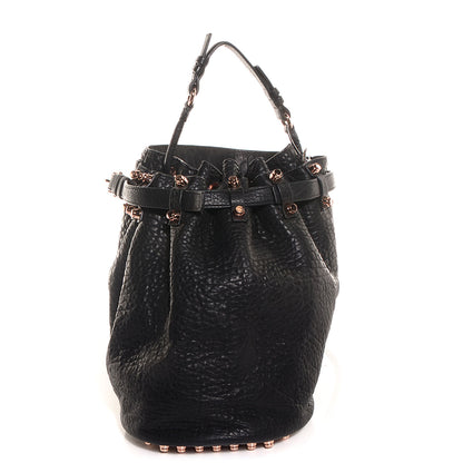 Alexander Wang Pebbled Leather Diego Bucket Bag Black w Rose Gold Hardware 1 of 6