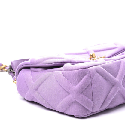 Chanel Jersey Lambskin Quilted Medium 19 Light Flap Purple 7 of 11