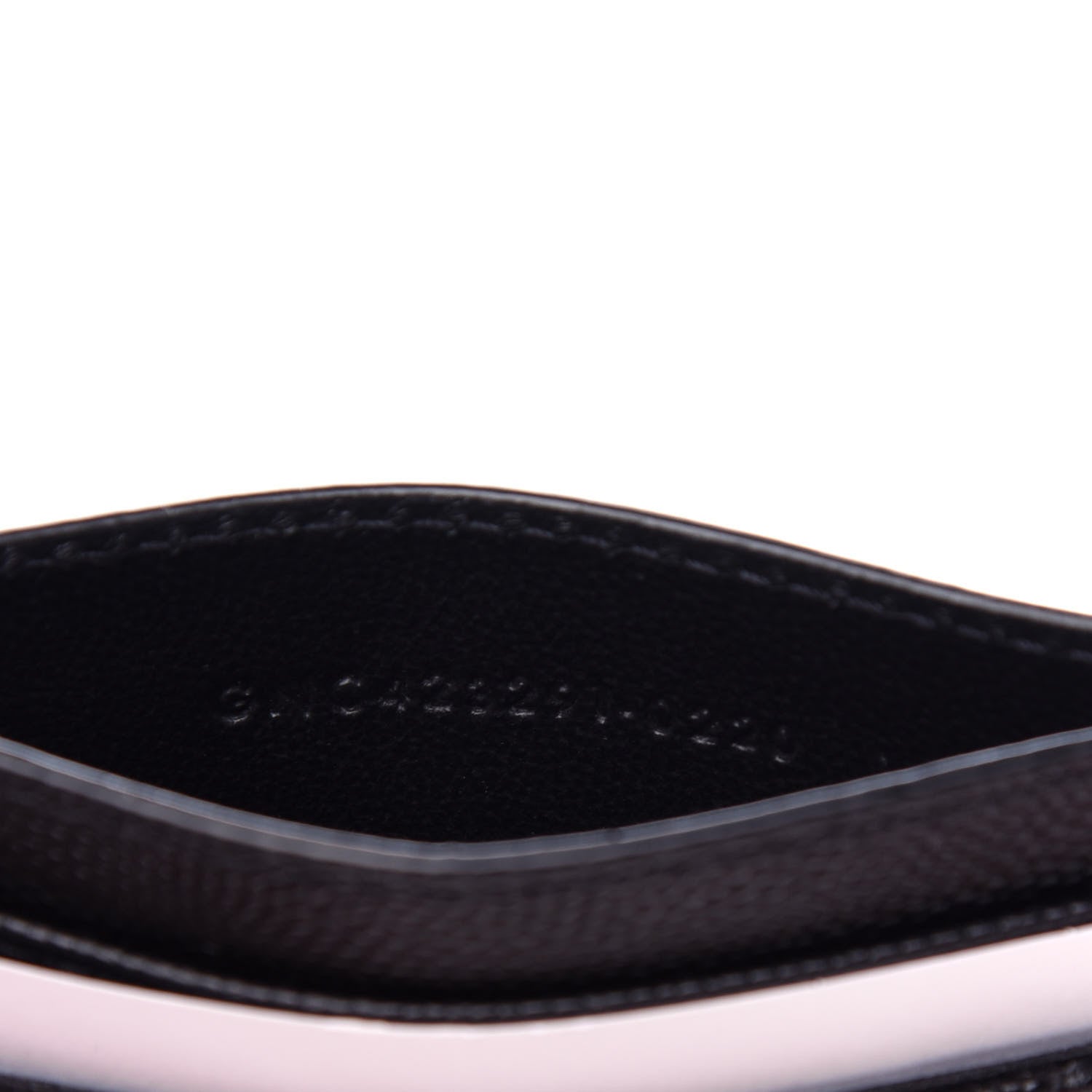 Saint Laurent Grain De Poudre Matelasse Chevron Monogram Credit Card Case Black 7 of 8
