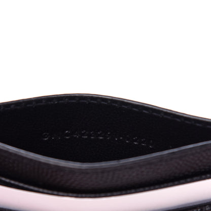Saint Laurent Grain De Poudre Matelasse Chevron Monogram Credit Card Case Black 7 of 8