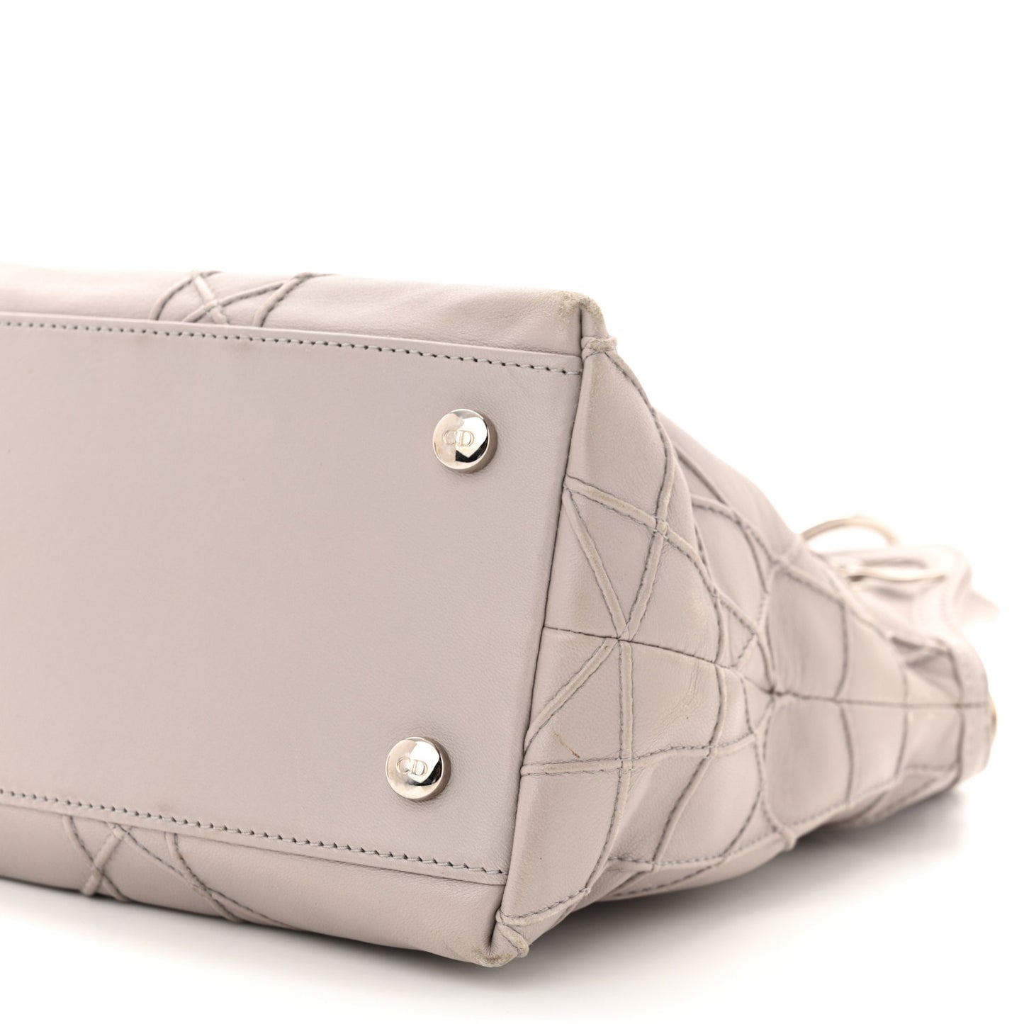 Lambskin Cannage Medium Granville Tote Grey