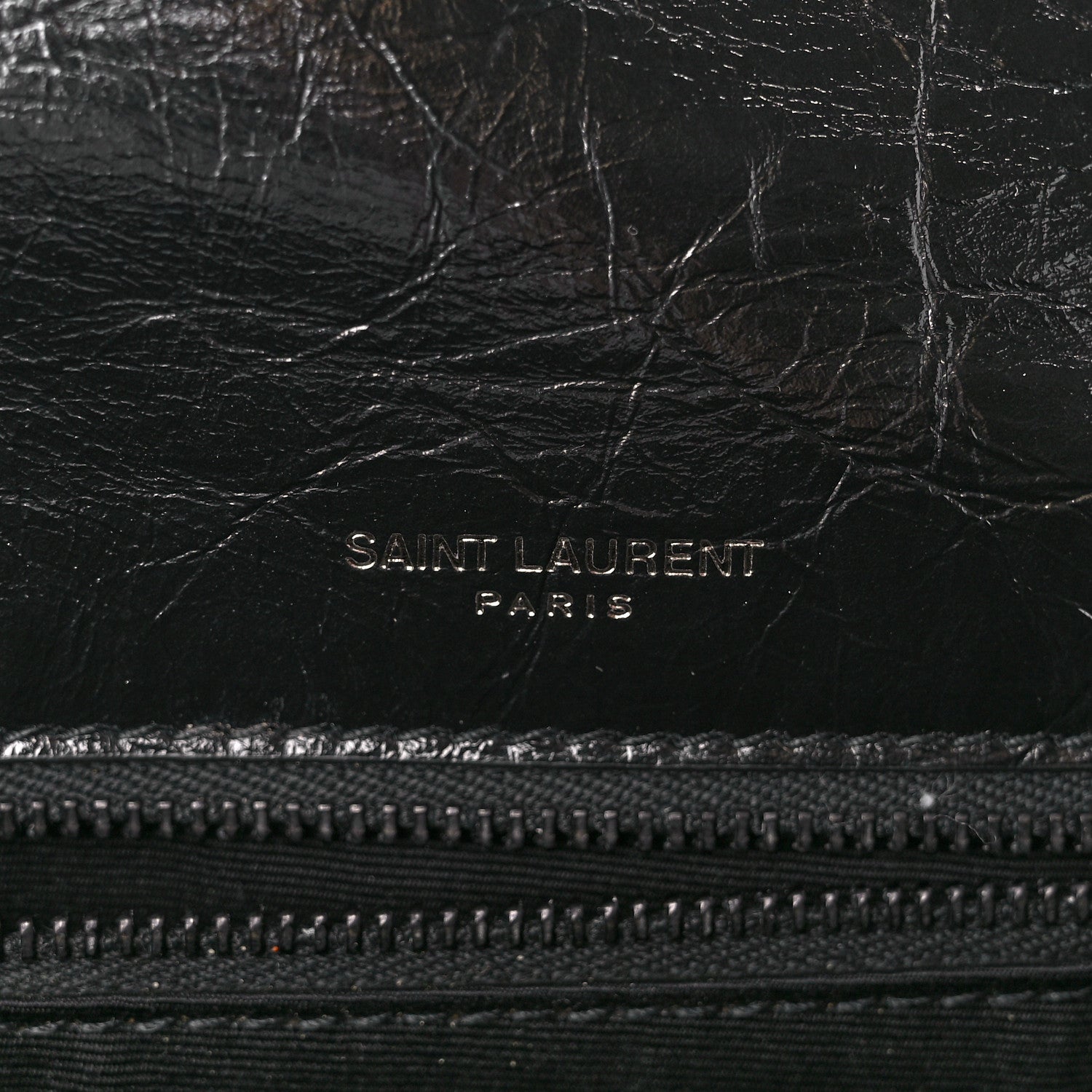 Saint Laurent Crinkled Calfskin Matelasse Monogram Medium Niki Chain Satchel Black 6 of 11