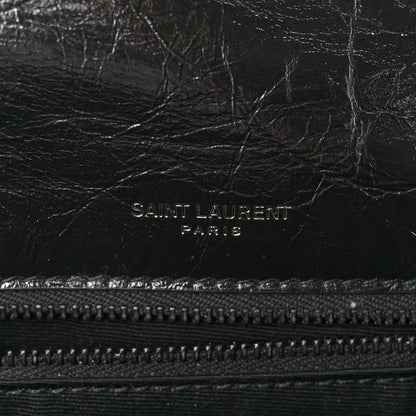 Saint Laurent Crinkled Calfskin Matelasse Monogram Medium Niki Chain Satchel Black 6 of 11