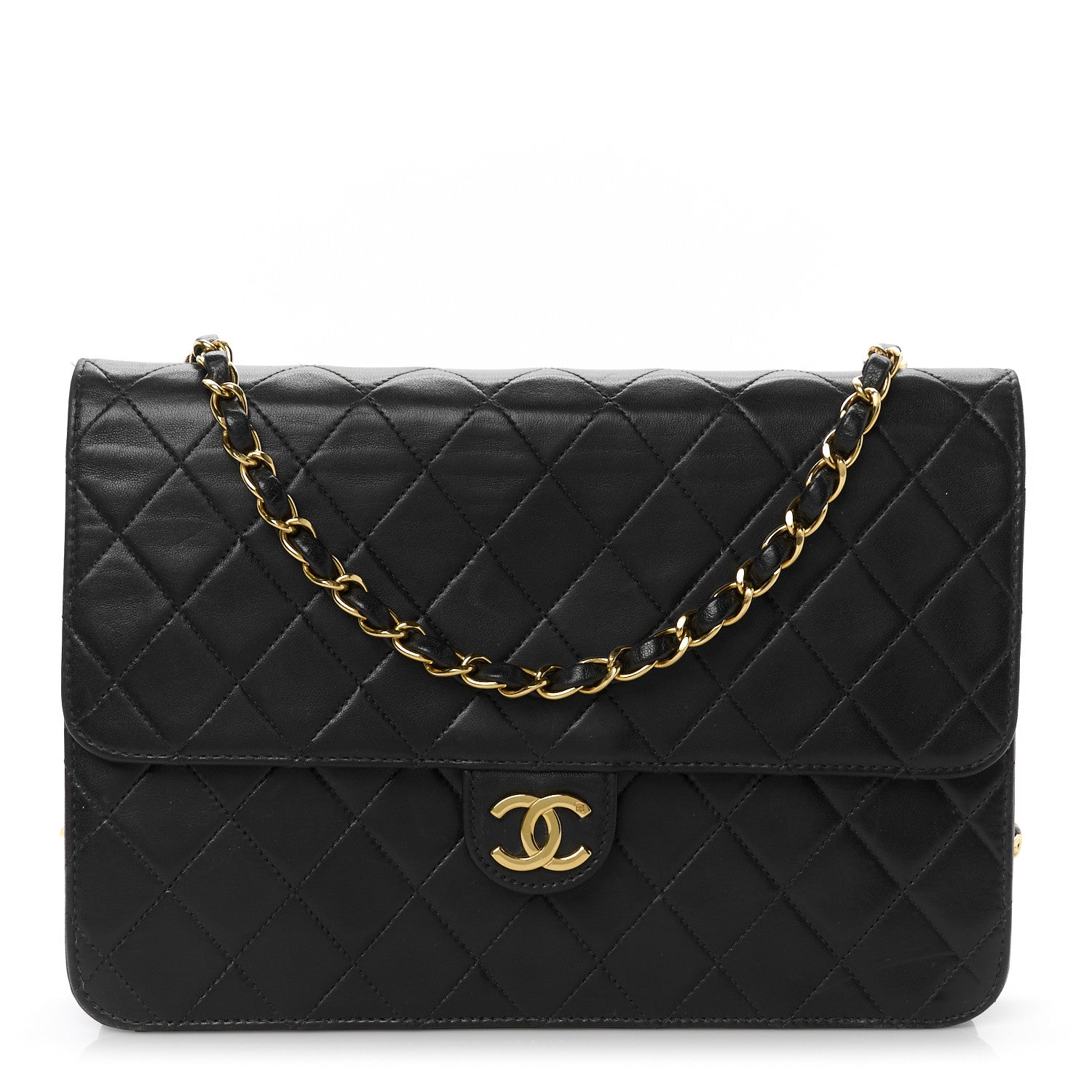Chanel Lambskin Quilted Small Single Flap Black 1 of 12