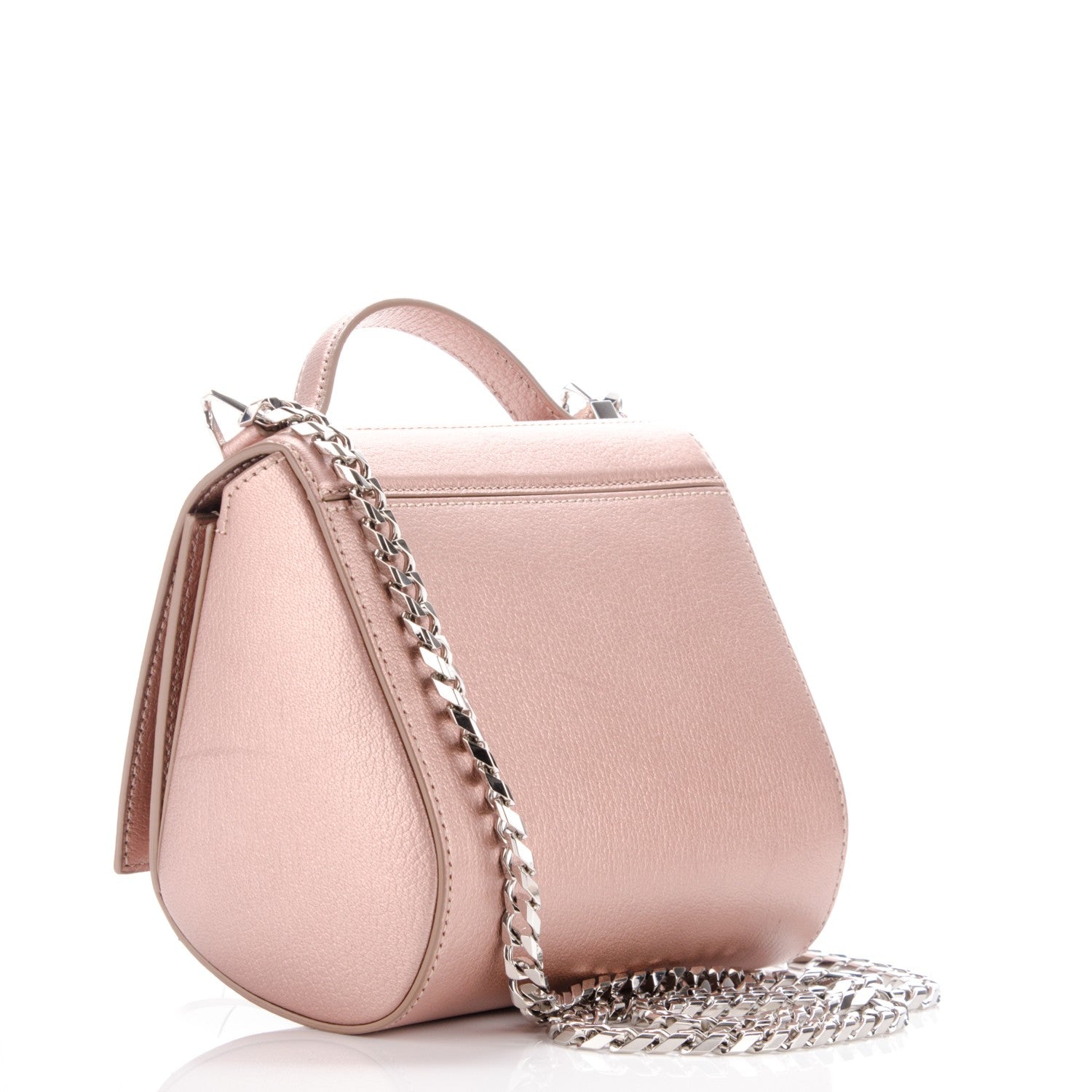 Givenchy Metallic Calfskin Mini Pandora Box Chain Crossbody Bag Light Pink 3 of 7