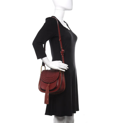 Chloe Calfskin Braided Small Hudson Shoulder Bag Sienna Red 2 of 8