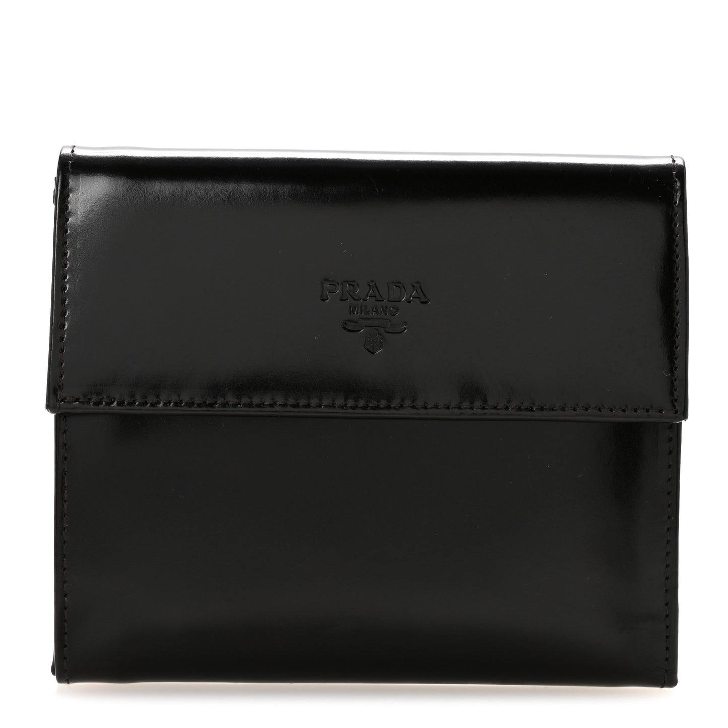Spazzolato Tri-Fold Compact Wallet Ebano