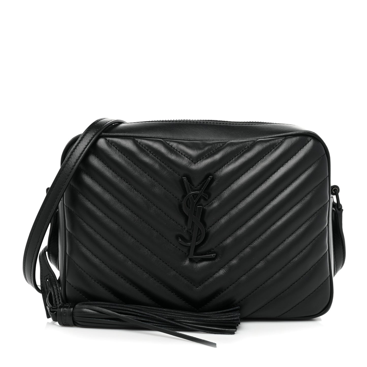 Calfskin Matelasse Monogram Monochrome Lou Camera Bag Black
