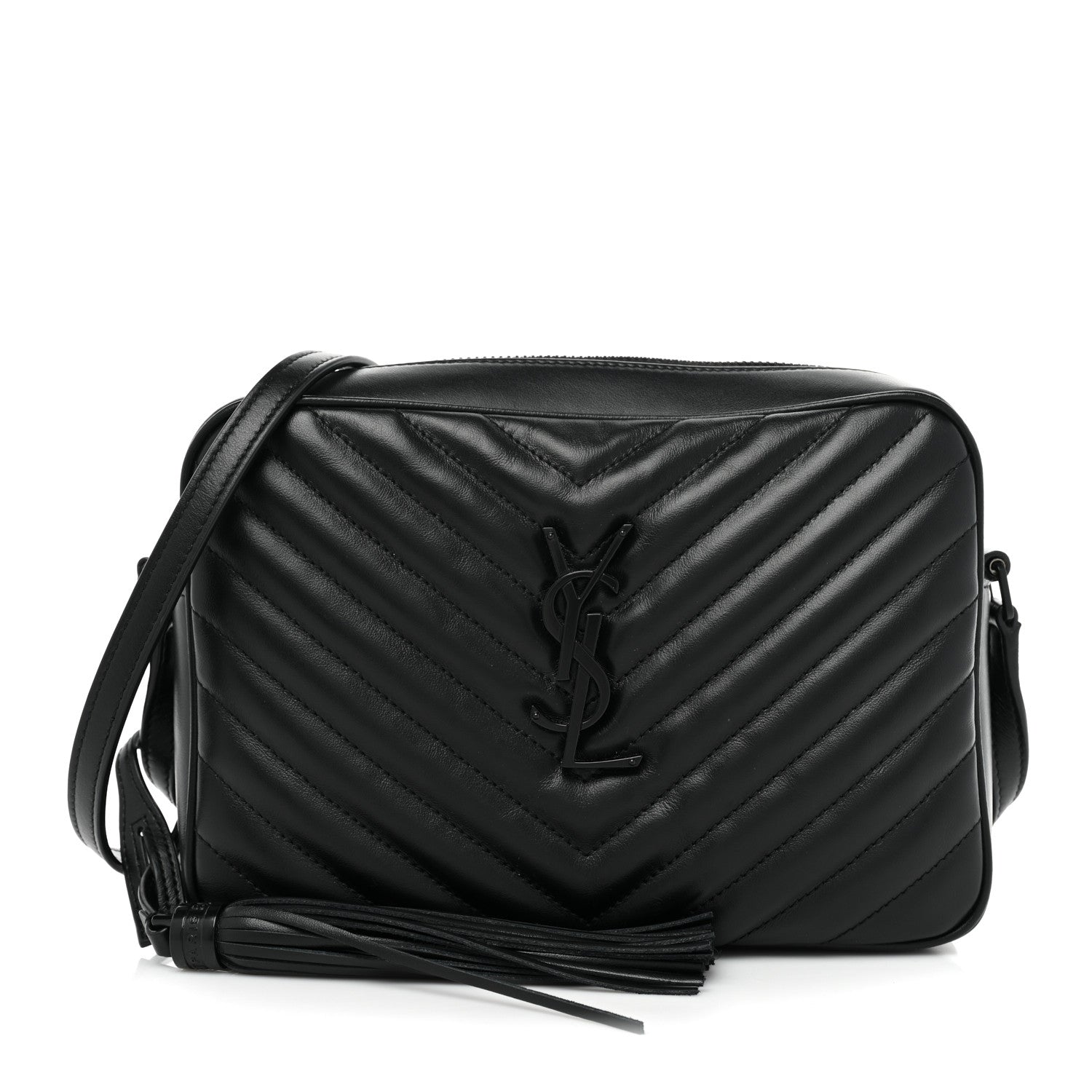 Saint Laurent Calfskin Matelasse Monogram Monochrome Lou Camera Bag Black 1 of 8