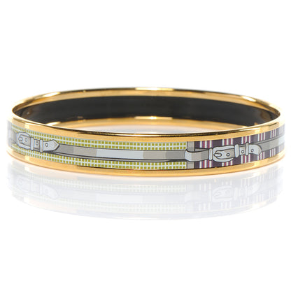 Hermes Enamel Narrow Printed Buckle Bracelet 65 3 of 5