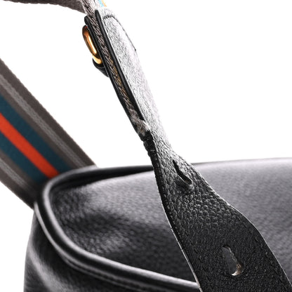 Prada Vitello Daino Zippered Messenger Hobo Black 14 of 17