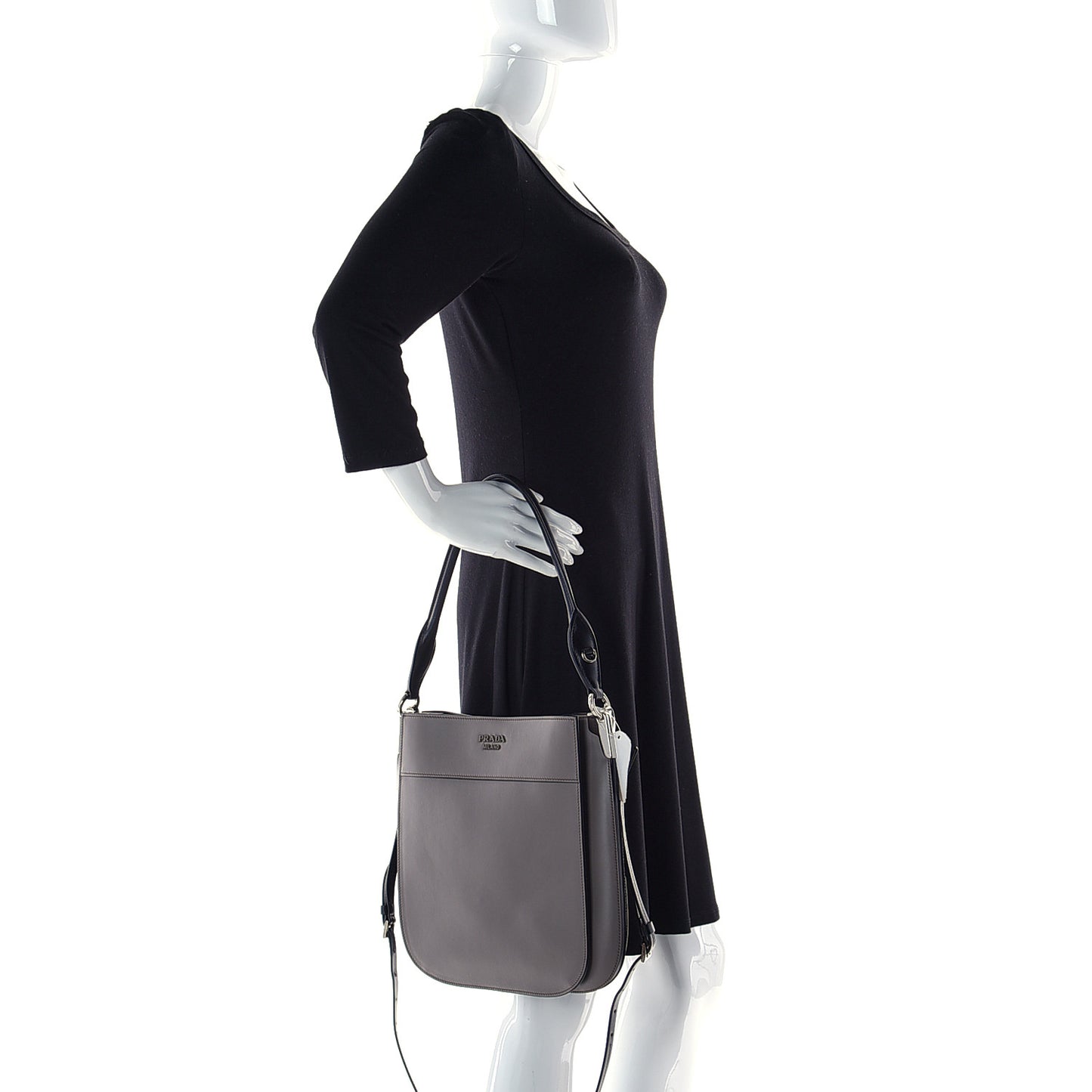 City Calfskin Small Margit Bag Argilla Black