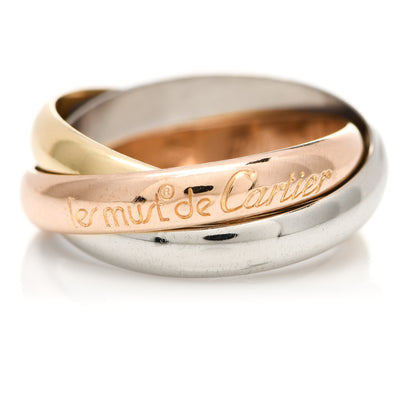 Cartier 18K Pink Yellow White Gold Classic Les Must De Cartier Trinity Ring 53 6.25 6 of 7