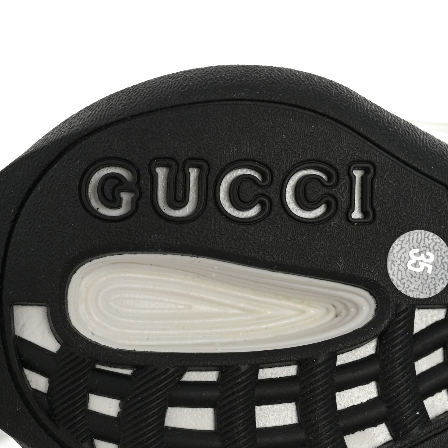 Technical Knit Fabric Waves Womens Gucci Run Sneakers 35 Black Loess