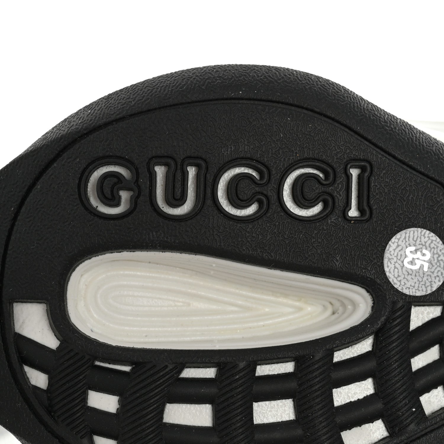Gucci Technical Knit Fabric Waves Womens Gucci Run Sneakers 35 Black Loess 7 of 7