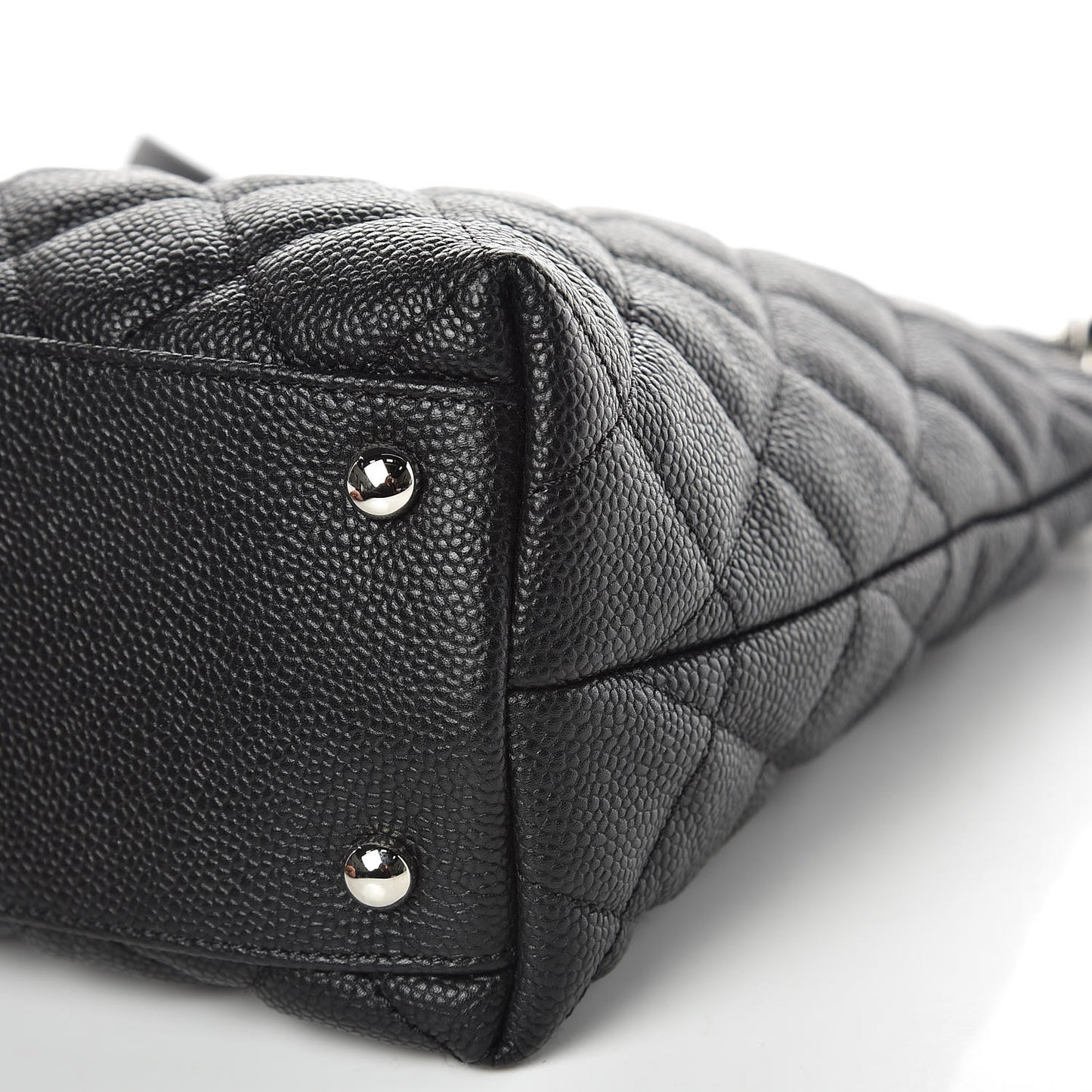 Caviar Quilted CC Shopping Tote Black