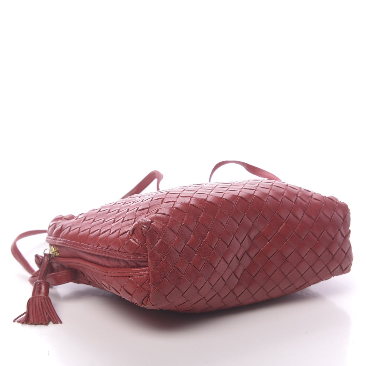 Nappa Intrecciato Nodini Crossbody Messenger Red