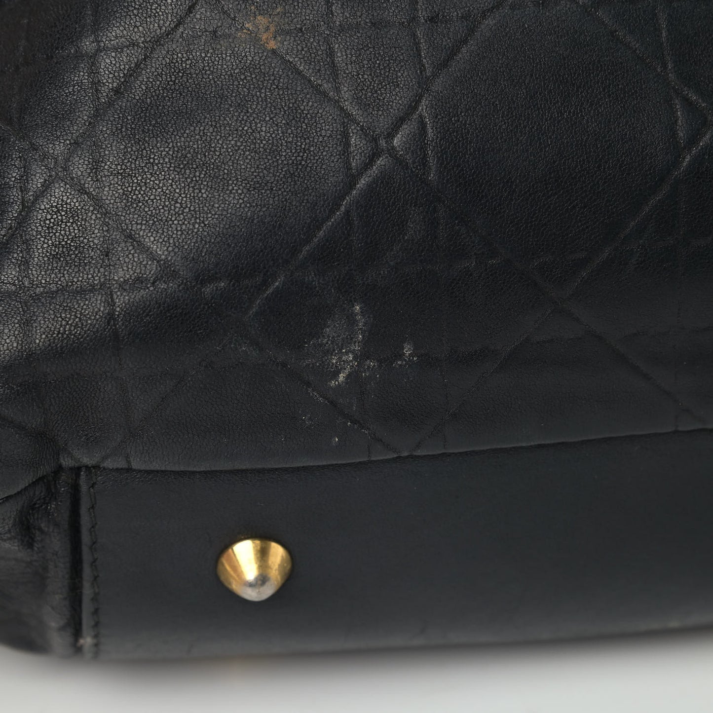 Lambskin Cannage Shopping Tote Black