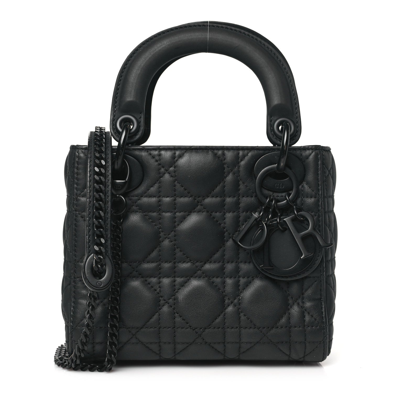 Christian Dior Ultra Matte Calfskin Cannage Mini Lady Dior Black 1 of 12