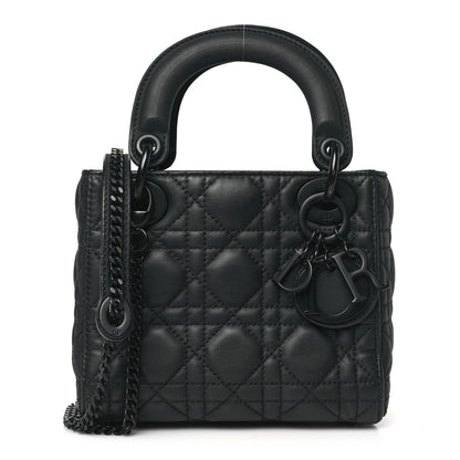 Christian Dior Ultra Matte Calfskin Cannage Mini Lady Dior Black 1 of 12