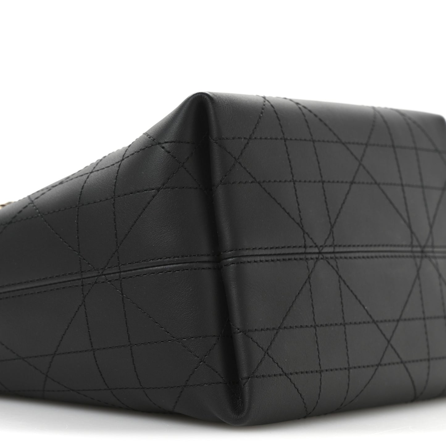 Smooth Calfskin Vintage Flat Macrocannage Small Toujours Vertical Tote Black